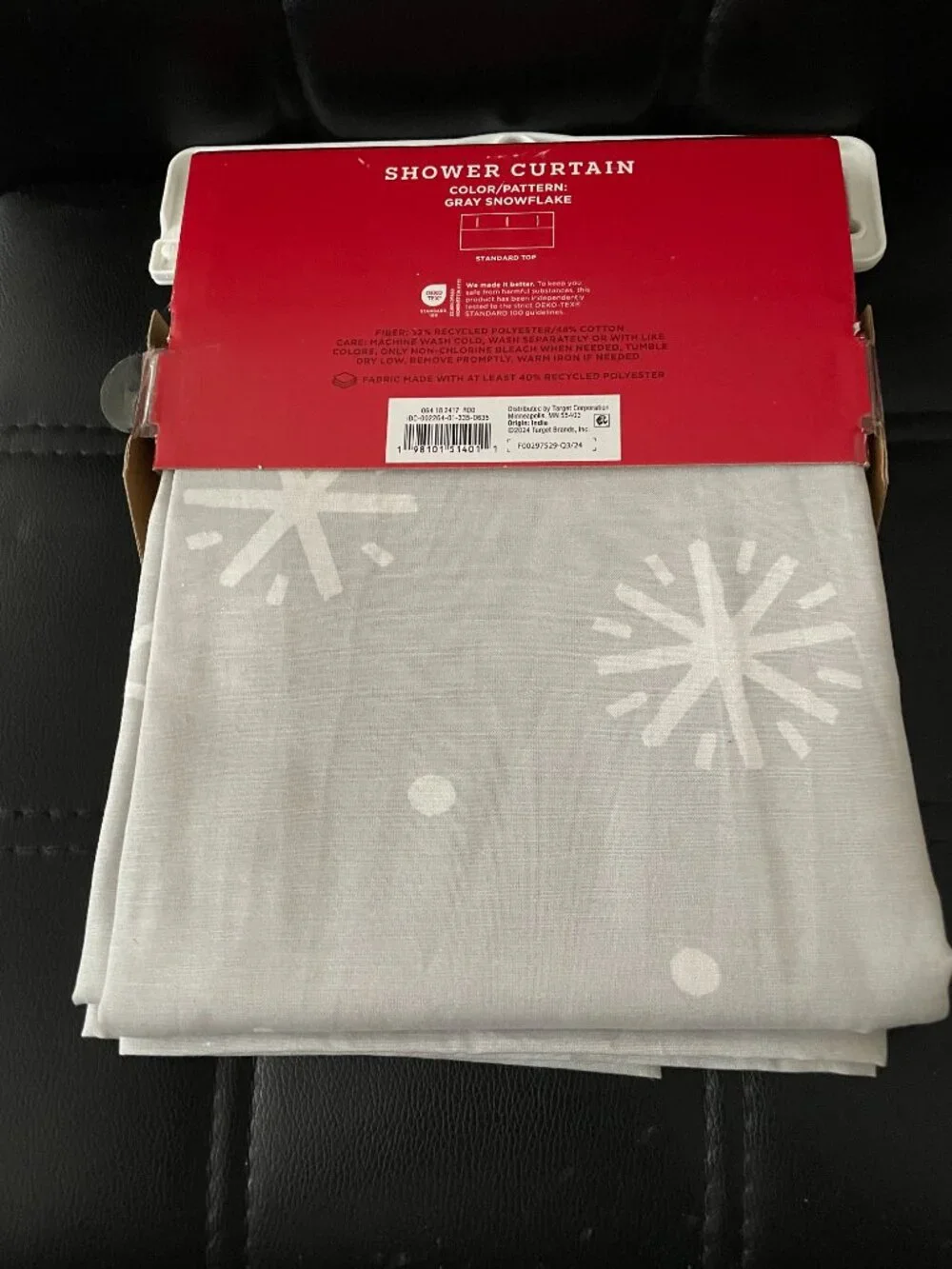 Christmas Snowflake Shower Curtain Gray - Wondershop™-NWT